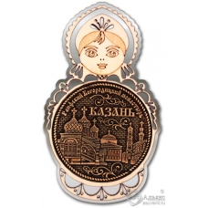 Магнит из бересты Казань Раифский Богородицкий монастырь Матрешка серебро